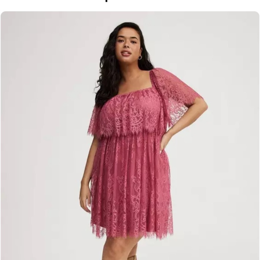 Elegant Pink Lace Midi Dress